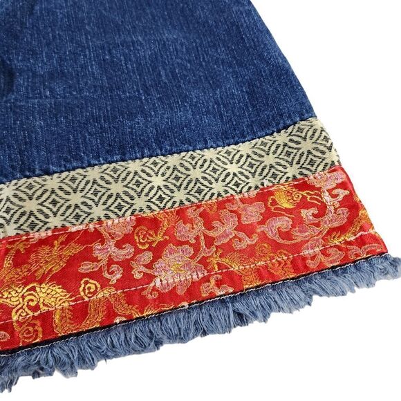 Jordache Vintage y2k/ 90s Denim Floral Mini Skirt - Picture 3 of 9